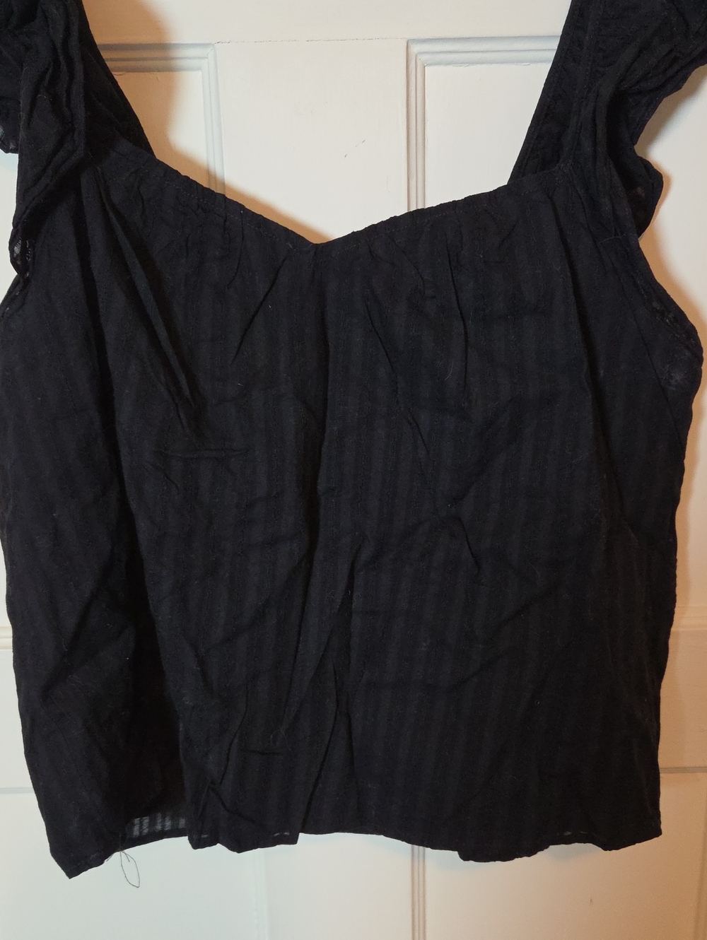 BB DAKOTA Women's Hey Cowgirl Top In Black Ruffle Sleeve Size Large - Picture 7 of 15